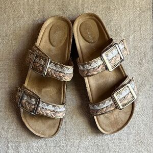 Madden Girl Tan Sandals with Buckles